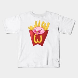 Blobfish eating fries Kids T-Shirt